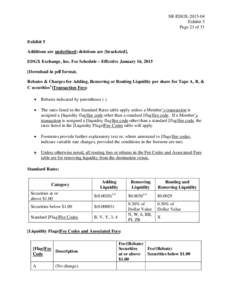 SR-EDGX[removed]Exhibit 5 Page 23 of 31 Exhibit 5 Additions are underlined; deletions are [bracketed]. EDGX Exchange, Inc. Fee Schedule – Effective January 16, 2015