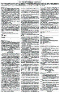 NOTICE OF SPECIAL ELECTION METROPOLITAN TRANSIT AUTHORITY OF HARRIS COUNTY, TEXAS (Portions of Harris, Fort Bend, Waller and Montgomery Counties) NOTICE IS HEREBY GIVEN that a Special Election will be held on Tuesday, November 4, 2003, within and throughout the boundaries and service area of the Metropolitan Transit Authority of Harris County, Texas (“METRO”), in accordance with the