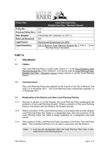 Policy Title:  Local Planning Policy: Detailed Area Plan – Moorland Avenue  Policy No.: