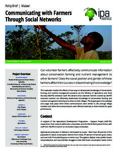 Policy Brief | Malawi  Communicating with Farmers Through Social Networks  Photo: Emmanuel Bakirdjian