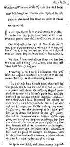 Wonder of Wonders, or the speech of a child born near Edinburgh on Thursday the 15th of March 1770 as delivered ten minutes after it came to the world. I