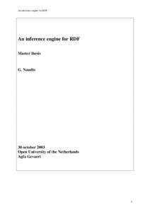 An inference engine for RDF  An inference engine for RDF Master thesis  G. Naudts