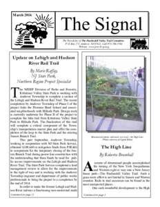 The Signal - March 2014, Page 1  March 2014 The Signal The Newsletter of The Paulinskill Valley Trail Committee: