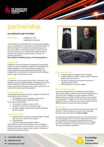 partnership succeeding through innovation Case Study: Filmlight Ltd. and De Montfort University