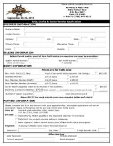 Please submit completed form to: Kennedy & Associates Attn: Harbor Days P.O. Box 2817 Vista, CA[removed]or Fax To: ([removed]