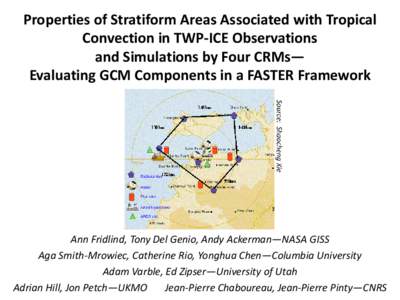 Properties of stratiform areas associated with tropical convection in TWP-ICE observations and simulations by four CRMs— Evaluating GCM components  in a FASTER framework