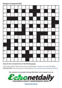 Mungo’s Crossword N021