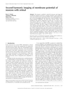 Journal of Biomedical Optics 9(5), 873–881 (September/OctoberSecond harmonic imaging of membrane potential of neurons with retinal Boaz A. Nemet Volodymyr Nikolenko