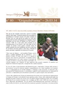 n° 80  “GrignaInForma” – AREA VASTA: intervista di fine mandato a Franco Monchieri, Sindaco di Prestine Non più di due mandati consecutivi: questo è il limite