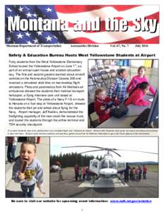 Montana and the Sky Montana Department of Transportation Aeronautics Division  Vol. 67, No. 7