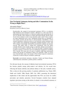 Journal on Ethnopolitics and Minority Issues in Europe Vol 12, No 1, 2013, 7-26 Copyright © ECMI 2013 This article is located at: http://www.ecmi.de/fileadmin/downloads/publications/JEMIE/2013/Osipov.pdf