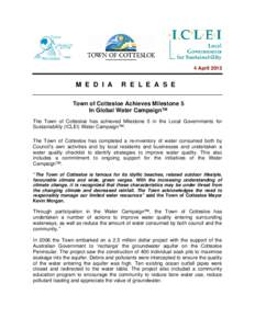 Microsoft Word - Media Release - Water Campaign M5 - April 2013