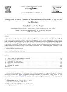 Aggression and Violent Behavior[removed] – 377  Perceptions of male victims in depicted sexual assaults: A review of