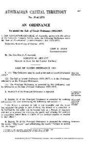 No. 39 of[removed]AN ORDINANCE To amend the Sale of Goods Ordinance[removed].