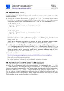 Systemprogrammierung Unix/Linux Hans-Georg Eßer, TH Nürnberg http://ohm.hgesser.de/sp-ss2014/ SS 2014 Übung 8