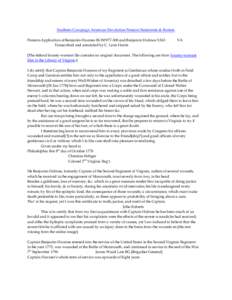 Southern Campaign American Revolution Pension Statements & Rosters Pension Application of Benjamin Hoomes BLWt977-300 and Benjamin Holmes X363 Transcribed and annotated by C. Leon Harris VA