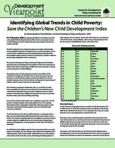 Poverty / Demography / Index numbers / Child Development Index / Child poverty / Malnutrition / Child mortality / Millennium Development Goals / Sub-Saharan Africa / Development / Socioeconomics / Economics