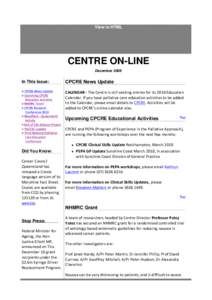 Centre On-line - December Issue 2009