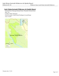 Lake Chelan-Sawtooth Wilderness Air Quality Report, 2012