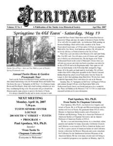 Volume 32 No 2  A Publication of the Tustin Area Historical Society Apr/May 2007