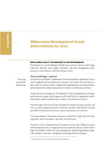 Appendix 1  Millennium Development Goals interventions by area  Intervention area 1: investments in rural development