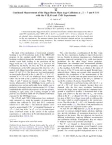 Combined Measurement of the Higgs Boson Mass in pp Collisions at sqrt(s) = 7 and 8 TeV with the ATLAS and CMS Experiments