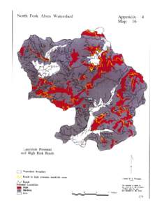 North Fork Alsea River Watershed Analysis, Landslide Potential and High Risk Roads Map