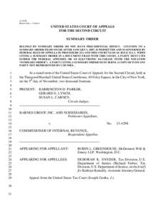 Barnes Grp. v. Comm’r UNITED STATES COURT OF APPEALS FOR THE SECOND CIRCUIT SUMMARY ORDER