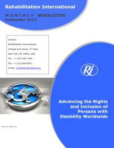 Rehabilitation International MONTHLY September[removed]NEWSLETTER