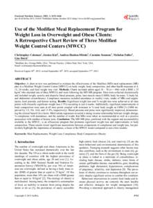 Food and Nutrition Sciences, 2012, 3, doi:fnsPublished Online Octoberhttp://www.SciRP.org/journal/fnsUse of the Medifast Meal Replacement Program for