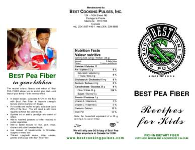 Microsoft Word - BEST Pea Fiber Recipes for Kids - brochure.doc