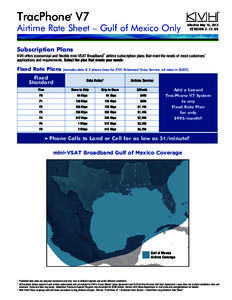 TracPhone V7 ® Airtime Rate Sheet – Gulf of Mexico Only  effective May 15, 2012