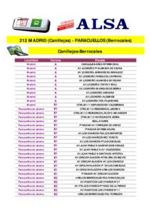 212 MADRID (Canillejas) - PARACUELLOS (Berrocales)  Canillejas-Berrocales