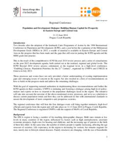 Draft Concept note  Regional Conference Population and Development Dialogue: Building Human Capital for Prosperity in Eastern Europe and Central Asia[removed]June 2014