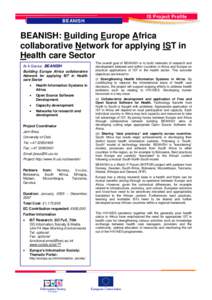 BEANISH / Health Information Systems Programme / DHIS / Framework Programmes for Research and Technological Development / Health / Health informatics / Medicine