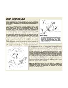 Smart Materials: LEDs Students are certainly familiar with LEDs but probably don’t know the meaning of the acronym. Explaining band theory is probably not a good idea (depending on the level of the class, of course), b