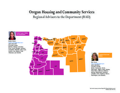 Oregon Housing and Community Services Regional Advisors to the Department (RAD) North Coast, Valley, and Southwest