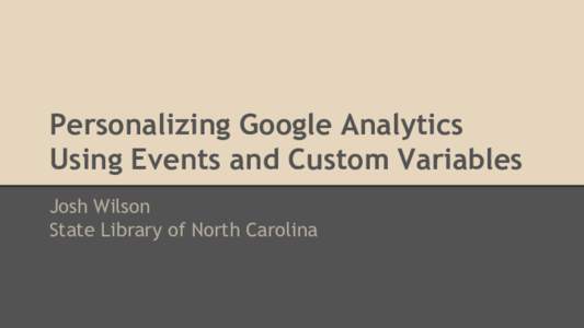 Web analytics / Google Analytics