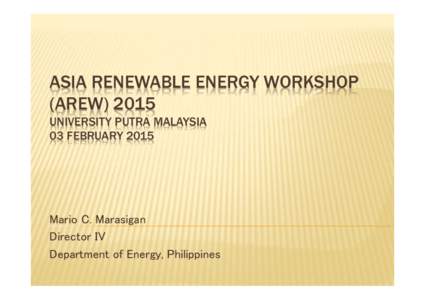 Microsoft PowerPointMarasigan) Dir Marasigan Presentation_AREW 2015_Feb 4  2015_Malaysia [互換モード]
