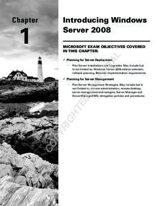 Introducing Windows Server 2008 Chapter  1