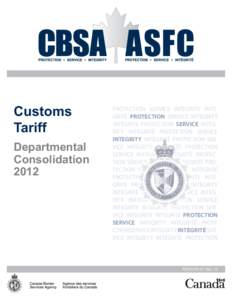 Customs Tariff Departmental Consolidation 2012