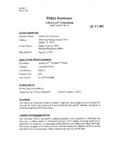 K[removed]Page I of[removed]k) Summary AribroCare® Corporation TURBINATORTM WAND