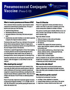 Pneumococcal Conjugate Vaccine (Pneu-C-13) What is invasive pneumococcal disease (IPD)? Pneu-C-13 Vaccine