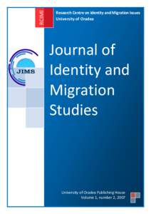 RCIMI  Research Centre on Identity and Migration Issues University of Oradea  Journal of