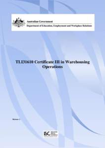 TLI31610 Certificate III in Warehousing Operations