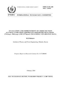 INTERNATIONAL ATOMIC ENERGY AGENCY  INDC(CCP)-438 Distr.: J+R/EL  _________