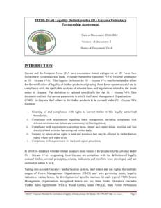            TITLE:	Draft	Legality	Definition	for	EU	‐ Guyana	Voluntary	 Partnership	Agreement