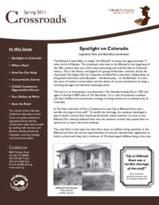 Crossroads Spring 2011 Spotlight on Colorado  In this Issue