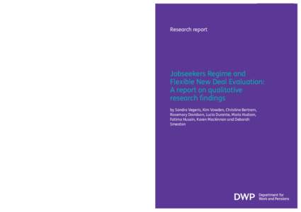 This is the third in a series of evaluation reports aiming to understand experience of JRFND from the point of view of customers, Jobcentre Plus staff and provider staff, and establish the extent to which JRFND leads to 