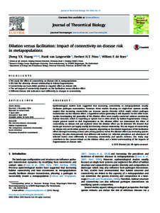 Journal of Theoretical Biology–73  Contents lists available at ScienceDirect Journal of Theoretical Biology journal homepage: www.elsevier.com/locate/yjtbi